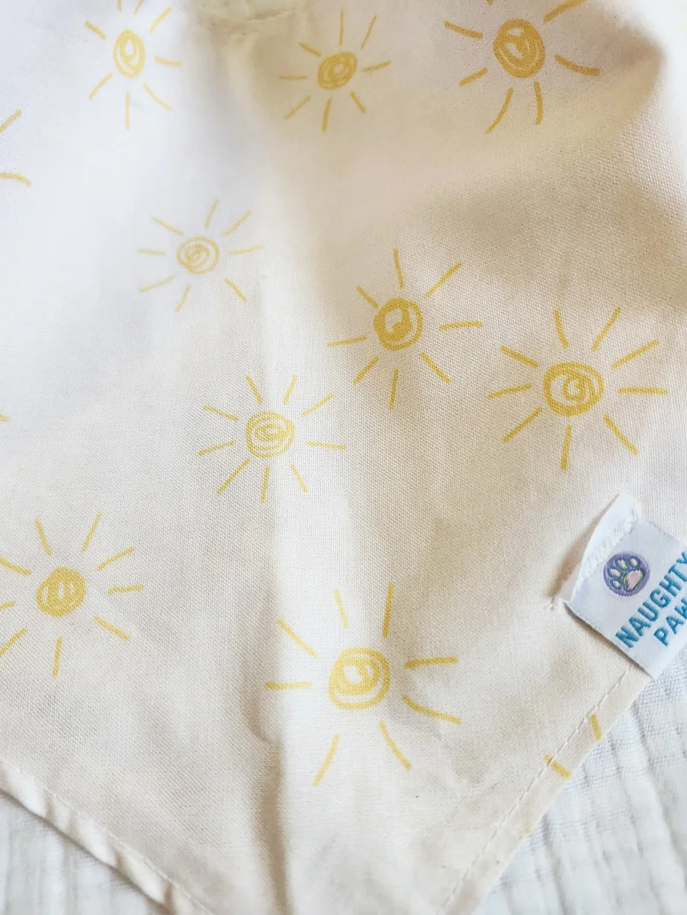 Naughty Paws XL Reversible Dog Bandana In Pink Daisy/Tiny Sun Print
